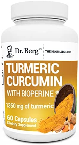 Dr. Berg Turmeric Curcumin with Bioperine - Anti Inflammatory Turmeric Supplement - Organic Turmeric Curcumin with Black Pepper Extract Supports Brain, Heart & Joints - Turmeric Curcumin 60 Capsules