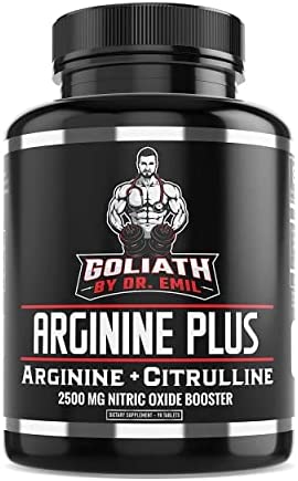 Dr. Emil's ARGININE Plus - L Arginine + L Citrulline - 2500 MG High Dose NO Booster Tablets - Nitric Oxide Supplement for Vascularity and Heart Health (Arginine AAKG and Citrulline Malate 2:1)