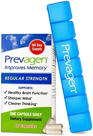 Prevagen Improves Memory - Regular Strength 10mg, 60 Capsules with Apoaequorin & Vitamin D & Prevagen 7-Day Pill Minder | Brain Supplement for Better Brain Health, Supports Healthy Brain Function