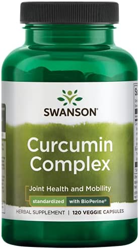 Swanson Curcumin Complex - Herbal Supplement Supporting Joint Health, Mobility & Physical Function - Standardized with BioPerine for Maximum Absorption - (120 Veggie Capsules)