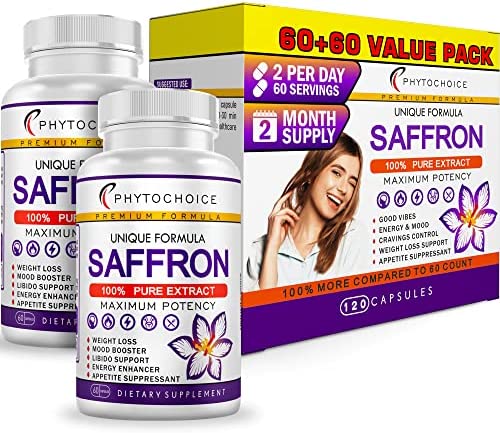 100% Pure Saffron Extract Natural Appetite Suppressant for Healthy Weight Loss-Metabolism Booster-Appetite Suppression Diet Pills That Work for Women Men-Hunger Craving Control Supplement-Value Pack