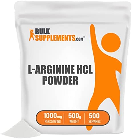 BULKSUPPLEMENTS.COM L-Arginine HCl Powder - Arginine Powder, Nitric Oxide Supplement - Unflavored, Gluten Free, No Filler - 1000mg per Serving, 500 Servings (500 Grams - 1.1 lbs)