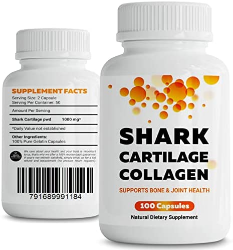 FabLab Cartilage Collagen Supplement - Nutritional Supplement for Joint, Nerve & Bone Support - Non-GMO, Anti-Aging Dietary Product with Hydrolyzed Peptides, Hyaluronic Acid - 500mg, 100 Capsules