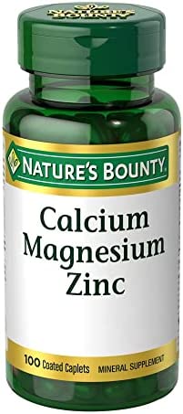 Nature's Bounty Calcium Magnesium & Zinc Caplets, Immune & Supporting Bone Health, 100 Count