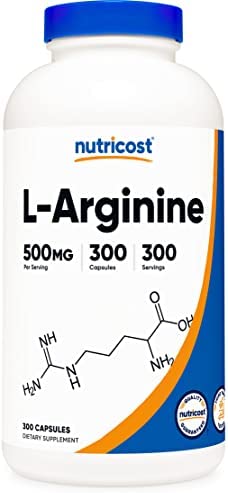 Nutricost L-Arginine 500mg, 300 Capsules - Gluten Free and Non-GMO