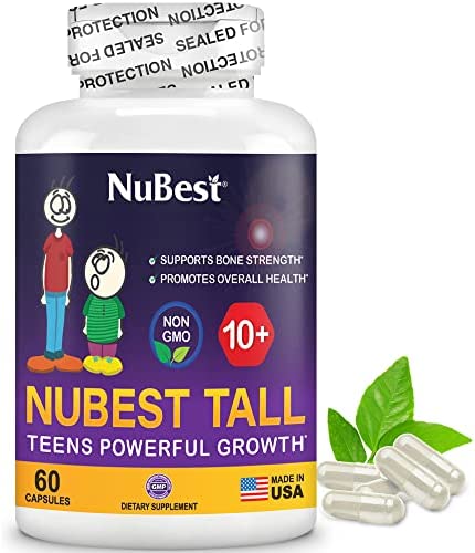 NuBest Tall 10+ - Advanced Bone Strength Formula - Supports Immunity, Healthy Development & Optimal Wellness - for Children (10+) & Teens Who Drink Milk Daily - 60 Capsules | 1 Month Supply