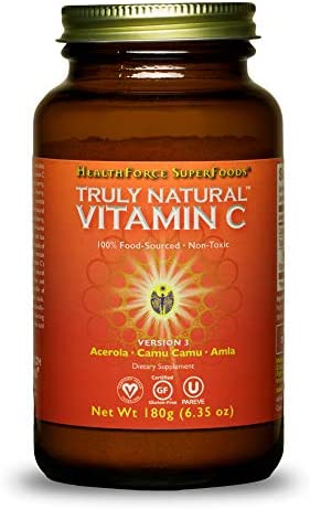 HealthForce SuperFoods Truly Natural Vitamin C - 180 Grams - Whole Food Vitamin C Complex from Acerola Cherry Powder - Immune Support - Vegan, Gluten Free - 30 Servings