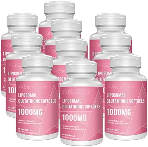 Liposomal Glutathione Softgels 1500MG, Reduced Glutathione Supplement with Vitamin C, Better Absorption, Non-GMO Powerful Antioxidant for Healthy Aging, Detox, Brain, Immune Health, 600 Softgels