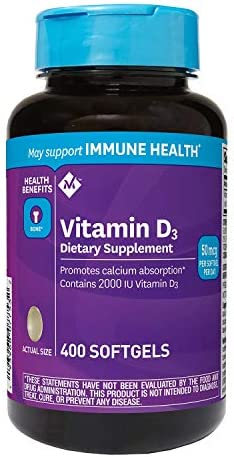 Members Mark Vitamin D-3 2000 IU Dietary Supplement Softgels (400 ct.), 2 Pack