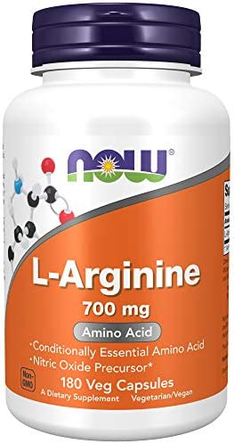 NOW Supplements, L-Arginine 700 mg, Nitric Oxide Precursor*, Amino Acid, 180 Veg Capsules