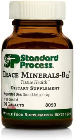 Standard Process Trace Minerals-B12 - Whole Food Spleen, Bone Health, Immune Support, Metabolism and Thyroid Support with Manganese, Kelp, Iodine, Copper, Vitamin B12, Zinc, and Iron - 90 Tablets