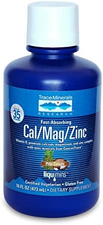 Trace Minerals Liquid Cal/Mag/Zinc, 16-Ounce