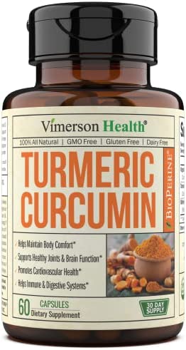 Turmeric Curcumin with Black Pepper Extract - Natural Joint Support Supplement with Bioperine and 95% Curcuminoids. High Absorption Antioxidant Inflammatory and Immune Support. 60 Vegan Capsules