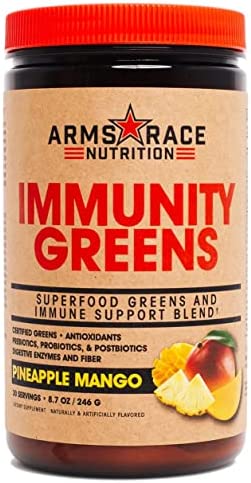 Arms Race Nutrition Immunity Greens Superfood Greens and Immune Support Blend - 9.2 oz. (30 Servings) (Pineapple Mango)