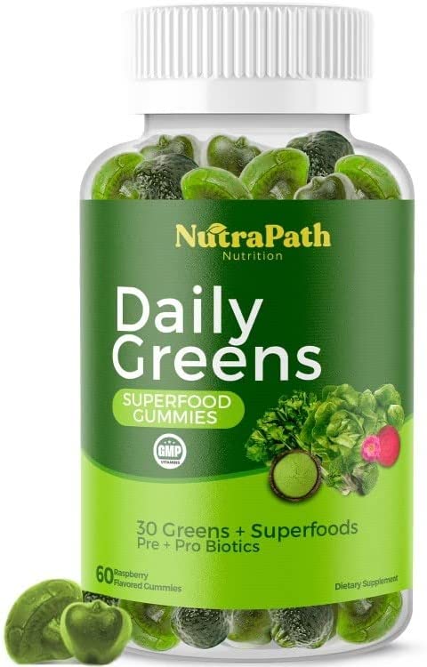 Superfood Daily Greens Gumies - Fruits, Veggies, and Super Foods for Immunity, Energy - 60 Gummies