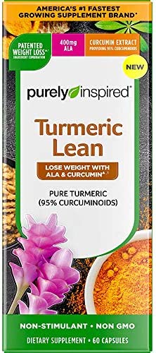 Turmeric Curcumin Weight Loss Pills for Women & Men | Purely Inspired Turmeric Lean | Lose Weight with ALA & Curcumin | Immune Support Supplement | Stimulant Free Weight Loss Supplement | 60 Count