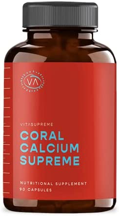 VITASUPREME - Coral Calcium Supreme, 2:1 Calcium Magnesium Ratio + 74 Trace Minerals, w/ Vitamins A, C, D & E, 90 Vegan Capsules, 1200 mg (30 Servings)