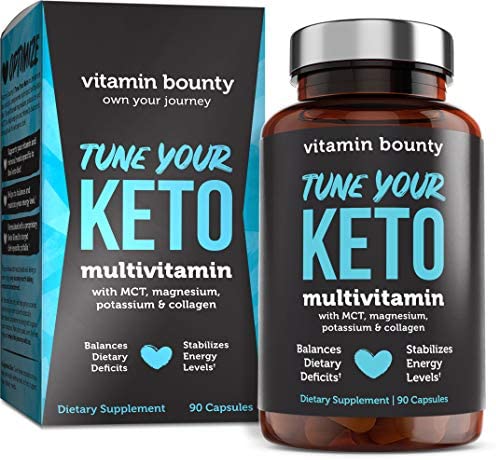 Vitamin Bounty Tune Your Keto Multivitamin - Keto Vitamins, Keto Multivitamin Women and Men, Electrolytes with Vitamin C, Magnesium, Collagen, Potassium, MCT, Energy Support - 90 Capsules