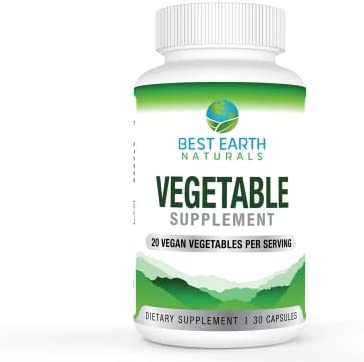 Best Earth Naturals Vegetable Supplement - 20 Vegan Vegetables Per Serving with Whole Food Superfoods, Vitamins & Minerals - 30 Day Supply