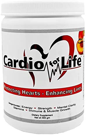 Cardio for Life L-Arginine Powder - Natural Nitric Oxide Supplement, Peach Flavor, 16 oz