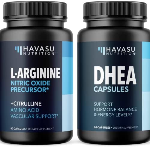 HAVASU NUTRITION L Arginine and DHEA Capsules with Potent Ingredients for The Ultimate Male Enhancing Supplement for Overall Health and Vascular Support