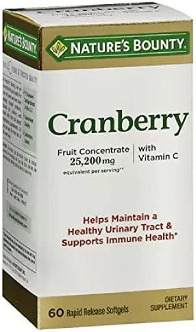 Nature's Bounty Cranberry Dietary Supplement 60 Soft Gels (Pack of 2)