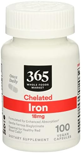 365 by Whole Foods Market, Iron Chelated 18Mg, 100 Veg Capsules