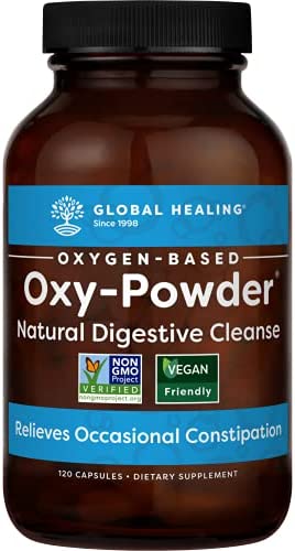 Global Healing Oxy-Powder Colon Cleanse & Detox Cleanse, Gut Cleanse & Colon Cleanser, Constipation Relief for Adults, Bloating Relief for Women, Oxy-Powder Natural Digestive Cleanse (120 Capsules)