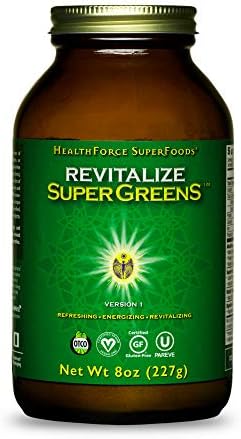 HealthForce SuperFoods Revitalize SuperGreens - 8 oz Powder - Natural Green Superfood Complex with Antioxidants - Supports Healthy Inflammatory Response - 30 Servings