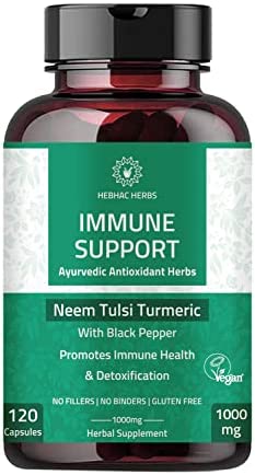 Hebhac Herbs Immune Support Capsules - Immunity Support Supplement 120 Capsules Made with Organic Neem, Tulsi, Amla & Turmeric, Enhance Wellness and Immune Function.