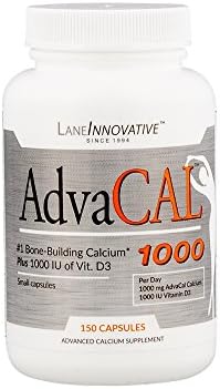 Lane Innovative - AdvaCAL 1000, Advanced Calcium Supplement, Easy to Swallow Extra Small Capsule, Supports Increased Bone Density (150 Capsules)