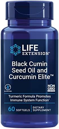 Life Extension Black Cumin Seed Oil & Curcumin Elite Turmeric Extract - Supplement - Formula for Healthy Immune System & Whole-Body Health- Gluten Free, Non-GMO - 60 Softgels