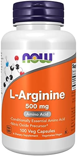 NOW Supplements, L-Arginine 500 mg, Nitric Oxide Precursor*, Amino Acid, 100 Veg Capsules