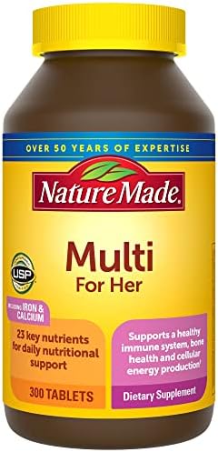 Nature Made Women's Multivitamin Tablets, 300 Count for Daily Nutritional Support