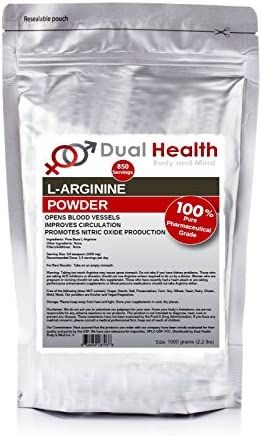 Pure L-Arginine (1000 Grams (2.2 lbs)) Free Form Base Powder Bulk Supplements