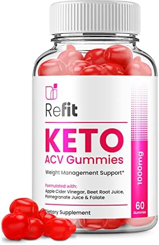 Refit Keto ACV Gummies Refit ACV Advanced Keto Formula Shark Plus Apple Cider Vinegar Keto Tank Gummies Oprah Dietary Supplement B12 Beet Root Juice Men Women (60 Gummies)