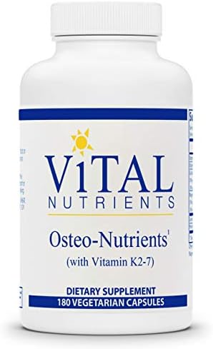 Vital Nutrients - Osteo-Nutrients (with Vitamin K2-7) - Bone Support Formula - 180 Vegetarian Capsules per Bottle