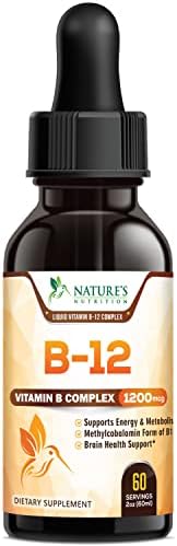 Vitamin B12 Energy Drops 1200 mcg - Extra Strength Vitamin B-12 Dietary Supplement for Energy, Liquid Methylcobalamin B12 Vitamins for Adults, Gluten-Free Vitamin B 12 Over 1000 mcg - 2 Fl Oz