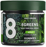 8Greens Daily Apple Gummies – Superfood – Super Greens, Greens Powder in a Gummy. Vitamins, Vegan, Gluten Free, Non-GMO for Energy & Immune Support (1 Jar / 50 Gummies)