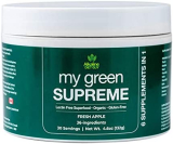 AlkalineDietGuy My Green Supreme Organic 6 in 1 Premium Superfood Supplement – Lectin Free and Gluten Free – 30 Servings (4.6 oz) – Fresh Apple Flavor – Enjoy in a Smoothie or Added to Any Drink