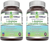 Amazing Nutrition L-Arginine/L-Citrulline Complex 1000 Mg Combines Two Amino Acids with Potential Health Benefits Supports Energy Production Ads (120 Tablets) (Non-GMO, Gluten Free) (Pack of 2)