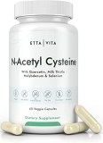 Anti-Aging NAC Supplement N-Acetyl Cysteine 600mg with Quercetin, Milk Thistle, Molybdenum & Selenium(750mg/serv) N-Acetyl-Cysteine Capsules for Respiratory Health, Liver, Kidney, Antioxidant Support