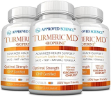 Approved Science® Turmeric MD – with BioPerine & 95% Standardized Turmeric Curcuminoids – Joint and Daily Health – 180 Capsules (3 Month Supply)