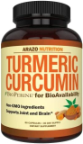 Arazo Nutrition Turmeric Curcumin with BioPerine 1300mg with Black Pepper – Joint Support Nutritional Supplements – 100% Herbal Tumeric Root Capsules