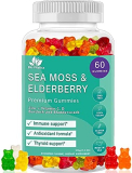 BIO VITALICA Sea Moss Gummies Elderberry BioVitalica – Vitamin C D + Zinc – Irish Seamoss Vegan Gummy with Sea Moss Gel & Powder for Immunity, Detox & Energy – for Adults and Kids