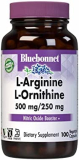 Bluebonnet Nutrition L-Arginine 500mg/L-Orinithine 250mg, Supports Protein Metabolism*, Soy-Free, Gluten-Free, Non-GMO, Kosher Certified, Vegan, 100 Vegetable Capsules