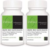 Davinci Laboratories Iron Bis-Glycinate Iron Supplement Bundle (2-Pack, 120 Count) (2 Items)